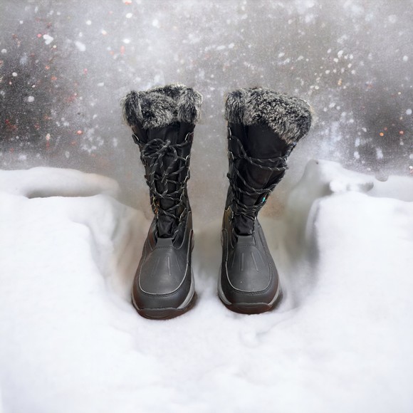 Pacific Mountain Whiteout Winter Boots Women's Size 9.5 Black NEW - Picture 2 of 8